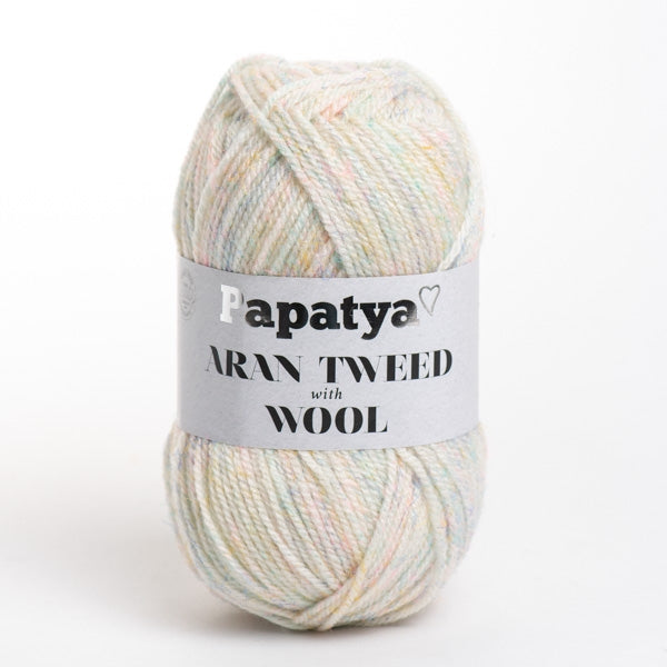 ARAN TWEED with WOOL - Papatya