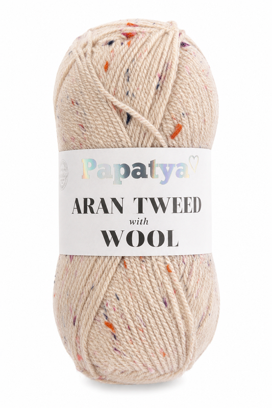 ARAN TWEED with WOOL - Papatya