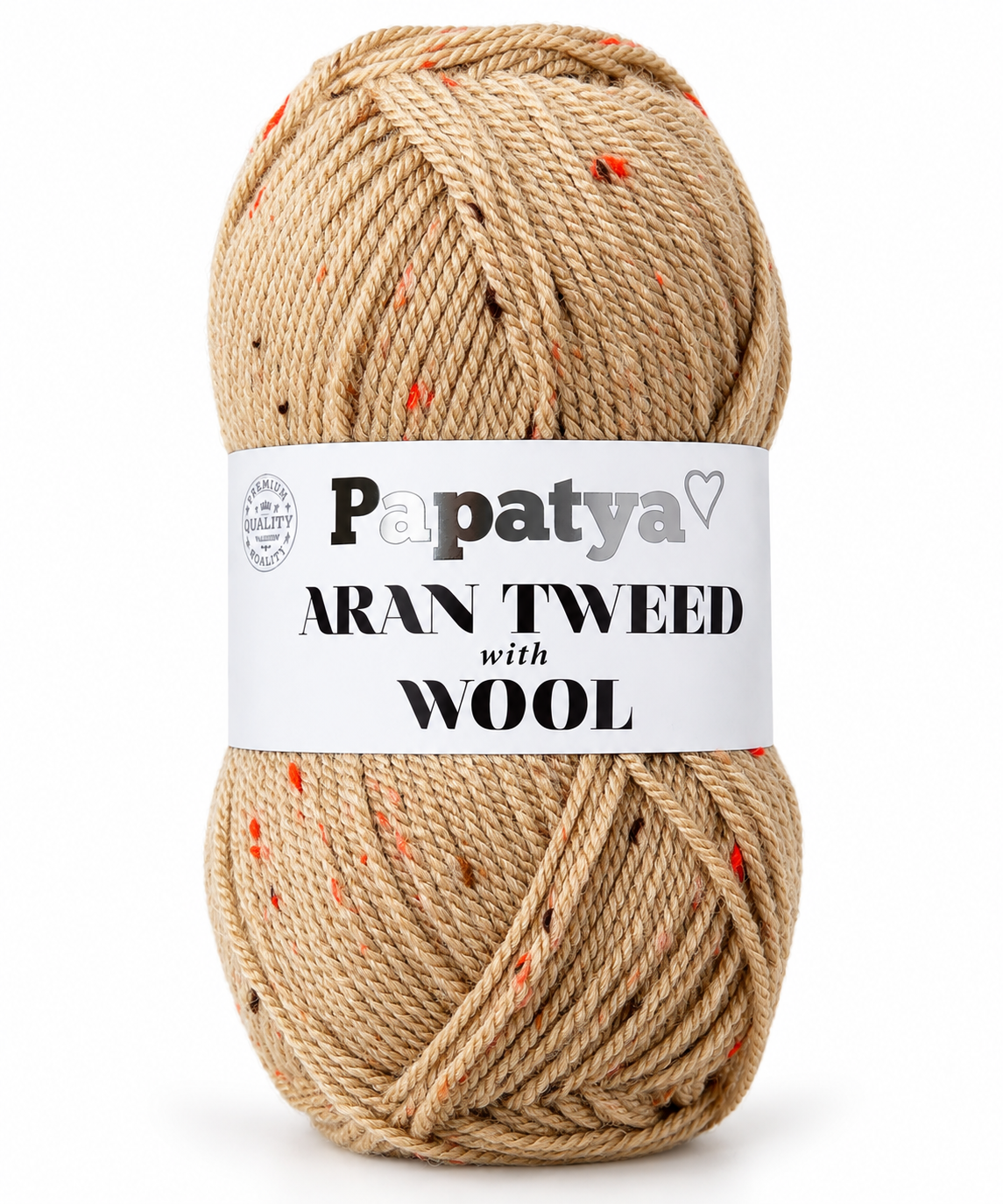 ARAN TWEED with WOOL - Papatya