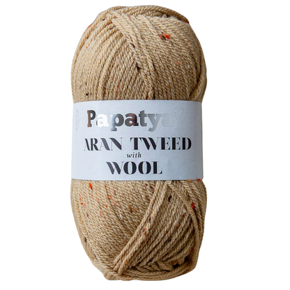 ARAN TWEED with WOOL - Papatya