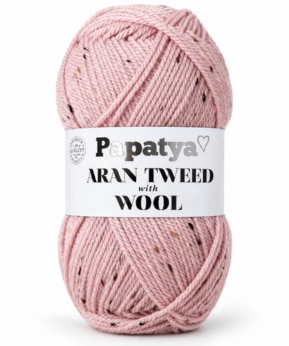 ARAN TWEED with WOOL - Papatya
