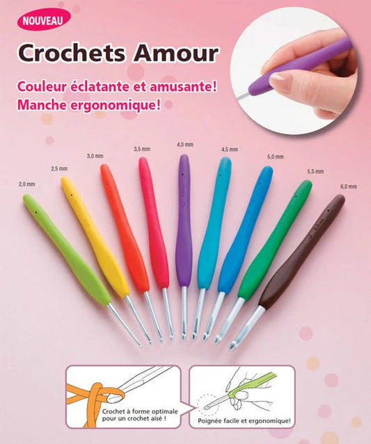 KIT  9 CROCHETS  "AMOUR" - CLOVER